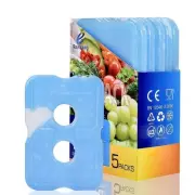5 Pack Slim Ice Pack Brick Reusable Long Lasting Cold Thin Freezer Packs Cool...