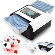 1-2 Deck Automatic Card Shuffler,Quiet & Rechargeable Card Shuffler,Electric Machine Poker Card Shuffler,One-Press Operation, Low Noise Portable Electric Card Shuffler for Poker, UNO, Blackjack