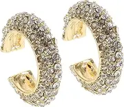 [GAROZATION] 2pcs Hoop Earrings for Women Flat Back Stud Earrings Ear Cuff Decor Ear Cuff for Women