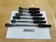Snap-on Tools USA NEW 6pc RED 1/4" Drive Soft Grip Master Ratchet Set