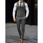 Men's Wedding Party Evening Wear Suits Homecoming Suits Black White Fashion Daily Solid Colored Standard Fit 2 Piece