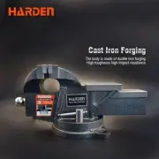HARDEN 8"/200mm Heavy Duty Bench Vice Swivel Base Anvil Cast Iron Metalwork 42kg