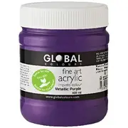 Global Colours Acrylic Paint Zero VOC 500mL Metallic Purple