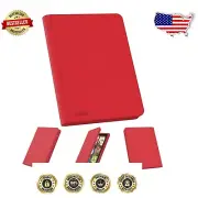 Durable Xenoskin Card Storage with 18 Side-Loading Pockets - Zipfolio 360 Red