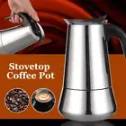 Espresso Maker Stainless Steel Coffee Pot Portable Stove Top Cappuccino Kitchen