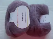 Filatura Lanarota Alpaca Cloud luxury yarn, Plum, lot of 2 (109 yds ea)