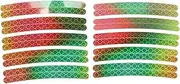 X AUTOHAUX 20Pcs Wheel Rim Stickers Arc-Shape Car Wheel Rim Tapes Decoration Stickers for 14"-22" Rim Assorted Color Green PET