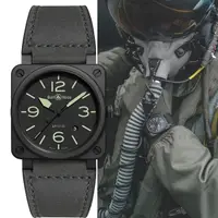 在飛比找momo購物網優惠-【Bell&Ross】啞光陶瓷夜光機械腕錶 母親節(BR03