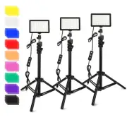 3 Packs 70 LED Video Light with Adjustable Tripod Stand/Color Filters, Obeami...
