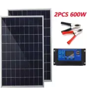 Solar Panel 300W 12V Kit 600W Solar Panel 100A Controller USB Port Portable Sola