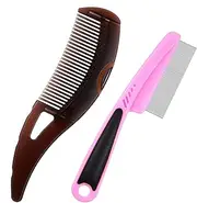 Scalp Cleaning Comb | Fine Tooth Stainless Steel Lice Brush Oil Buildup Scalp Comb | Removal Massage Hair Brush Hollow Tooth Lice Pick for Men & Kids