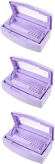 Baluue 3pcs Manicure Tool Cleaning Box Nail Art Tool Sterilizer Tray Tweezers Nail Clipper Box Storage Professional Organizer