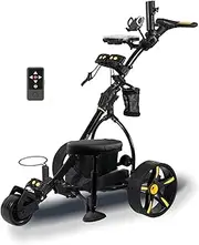All in One 2025 Remote Control Golf Buggy Electric Golf Trolley with USB, Dual Motors-Yellow