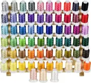 63 Colors Embroidery Thread Set 40wt Polyester & Thread Rack 1100Y