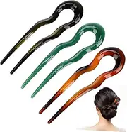 OSOLADY 3pcs French Hair Pins for Women Large u Shaped Bun Clips Decorative Hair Forks Hair Sticks for French Twists