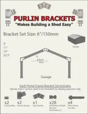 Industrial Shed 6inch C Section Purlin Bracket Set-Garage-Farm-Barn-Steel Plate