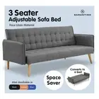 3 Seater Sofa Bed Lounge Couch Modular Furniture Home Linen Fabric Suite Grey
