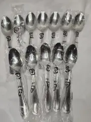 AmazonBasics Stainless Steel Dinner Spoon with Pearled Edge, Pack of 12