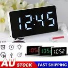 Digital Alarm Clocks LED Mirror Display Temperature Date Home Bedside Clocks AU