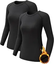 [CL convallaria] Women's Thermal Athletic Shirts Long Sleeve Compression Baselayer Tops for Cold Weather 2 4 Pack