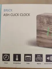 Gingko Brick Click Clock Alarm ,temp , Date Ash Color