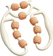 Generic Arm Leg Massager 9 Wheels Muscle Roller Relaxing Massage Tool Circular Leg Clamp for Outdoor Gym, Orange