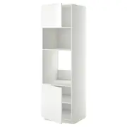 METOD hi cb f oven/micro w 2 drs/shelves, white/Ringhult white, 60x60x200 cm
