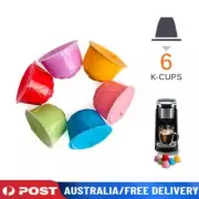 6PCS/Set Refillable/Reusable Coffee Capsule Pods Cups for Dolce Gusto Machine AU