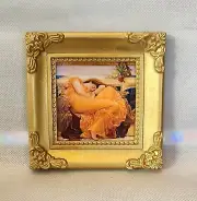 DOLLHOUSE MINIATURE FRAMED MASTERPIECE PAINTING Flaming June FREDERICK LEIGHTON