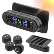 Solar TPMS Tire Pressure Monitor – 4 Sensors, Temp Warning, Fuel Saving