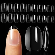 Makartt 500pcs Short Oval Nails Tip Press on Nails Full Cover Clear False Nails Acrylic Nails 10 Sizes For Nail Salons and DIY Nail Art