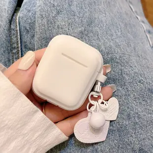 馬卡龍色 airpods 耳機套 寶石矽膠殼 送愛心吊飾 防塵塞 無分上下蓋 無線 藍芽耳機保護套 液態矽膠 素色保護套