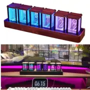 6 Digit Nixie Glow Tube Clock with RGB LED Glows for Gaming Desktop Decoration