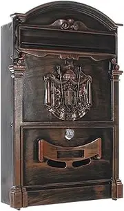 Rottner Mailbox Ashford Antique, Cylinder Lock with 2 Keys, Aluminum, WxH 260x410 mm, mounting Material Included, nameplate, Transparent Window.