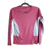Wilson Athletic Peach Long Sleeve V Neck Pullover Top size S Outdoor Athleisure