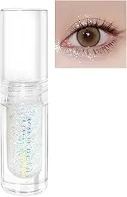 [YMH BEAUTE] Liquid Glitter Eyeshadow, Pigmented, Long Lasting, Quick Drying, Easy to Apply, Loose Glitter Glue for Eye Crystals Makeup (Transparent Flashing Colorful Sequins 01)