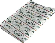 Train Vehicle Baby Changing Pad Covers,Unisex Fitted Changing Pad Cover for Boys Girls,Soft Breathable Train Mountain Scenery Changing Table Cover,Polyester Easy Care Diaper Change Table Sheets
