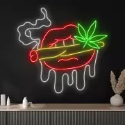 Sexy Lips Smoking Neon Signs, Abstract Art Lights Decor Bar