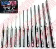 12 PC SAE Ball End Pilot Point Tip Roll Spring Pin Punch Tool Set 1/16-1/2 IN