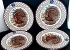 Set Of 4 ROYAL STAFFORD THANKSGIVING PHEASANT FALL DINNER PLATE DISHES