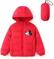 [Disney] Frozen Elsa Princess Belle Moana Minnie Toddler Girl Puffer Jacket Lightweight Packable Warmth Winter Coat 2-10 Years