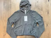 Lululemon Relaxed Fit Mesh Jacket Full Zip Long Sleeve Sage Gray Womens Sz 8 NWT