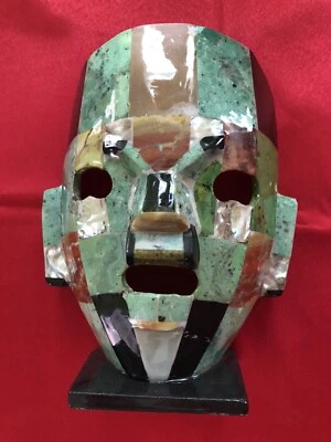 Mayan Mask in Green Onix Chac Mool