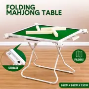 Foldable Mahjong Poker Card Table Square 87.3cm Cup Holders Drawers for 4 Playes