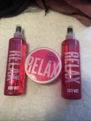 Victoria's Secret VS PINK 3 Pc Set Relax 2in1 Mist Soufflé Rare Limited Ed New