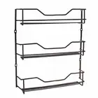 Wall Spice Rack 3 Tier Spices Jar Pantry Shelves Organiser Storage Black Colour