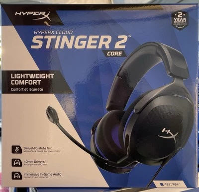 HyperX Cloud Stinger 2 Core PS Gaming Headset Headphones - Black