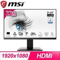 在飛比找PChome24h購物優惠-MSI 微星 PRO MP223 22型 低藍光護眼螢幕