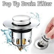 Kitchen Waste Plug Pop Up Drain Filter Sink Strainer Stopper Stainless Steel AU