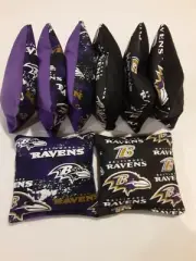 8 Cornhole Bag Set Corn Hole Baltimore Ravens PR/BLK